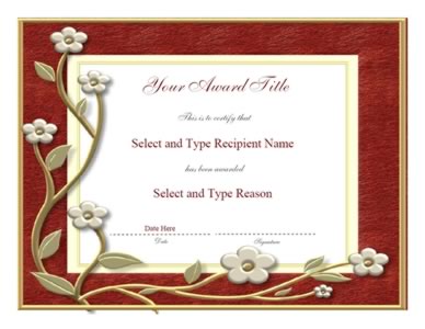 Brown Border Blank Award Template 