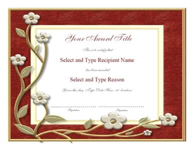 Brown Border Blank Award Template - Two