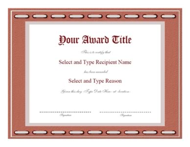 Dapple Brown Border Blank Award Certificate Template