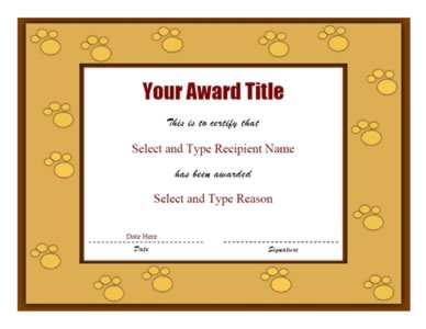 Gold & Brown Border Blank Award Certificate Template