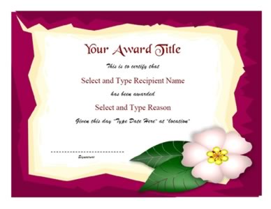 Red Border Blank Award Certificate Template