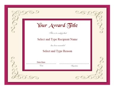 Red Double Border Blank Certificate Template 