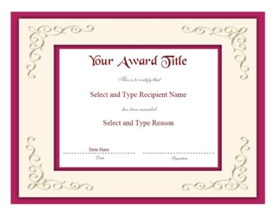 Red Double Border Blank Certificate Template 