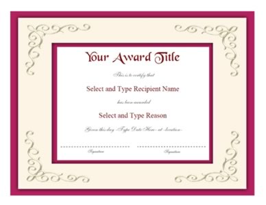 Red Double Border Blank Certificate Template -Two