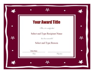 Brown Curved Border Award Certificate Template - One 