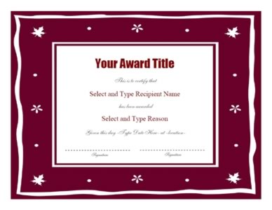 Brown Curve Border Award Certificate Template -Two