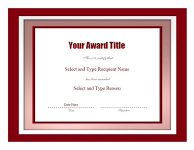 Double Brown Border Award Certificate Template - One
