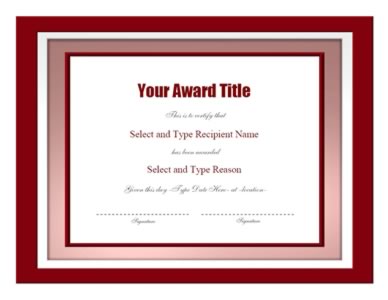 Double Brown Border Award Certificate Template - Two