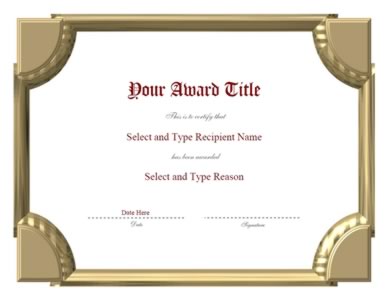 Silver Border Award Certificate Template - One