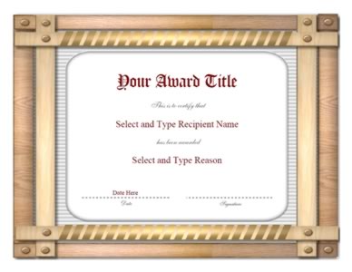 Brown Double Wooden Border Award Template-One