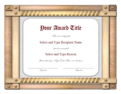 Brown Double Wooden Border Award Template-Two