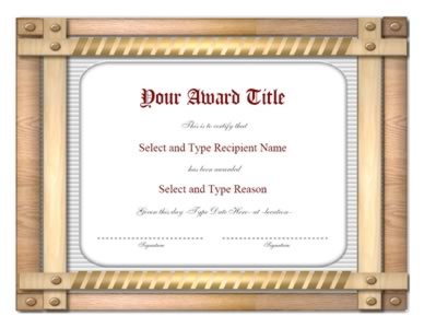 Brown Double Wooden Border Award Template-Two