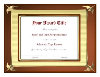 Brown And Yellow Double Border Award Template-Two