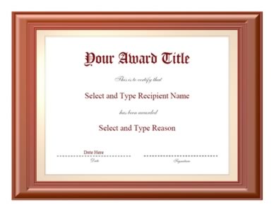 Light Brown Border Award Template - One