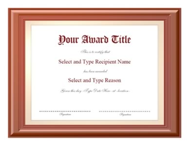 Light Brown Border Award Template -Two