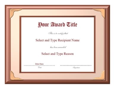 Brown Double Border With Gold Corner Award Template-One