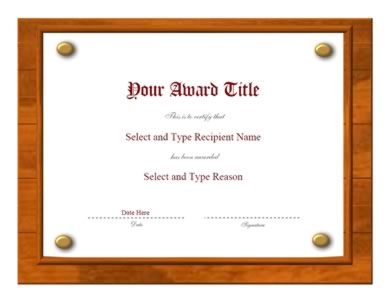 Brown Border Gold Corner Award Template-One