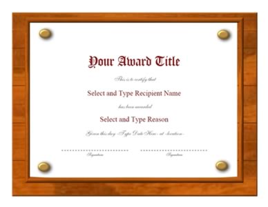Brown Border Gold Corner Award Template-Two