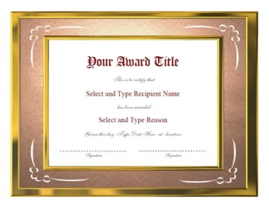 Gold And Brown Shaded Border Certificate Template 