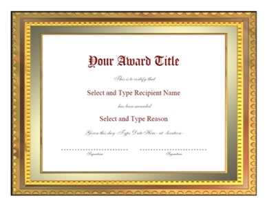 Free Certificates Templates on Border Certificate Template   Free Printable Certificate Templates