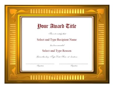 Brown And Gold Border Certificate Template