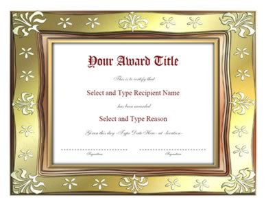 Silver And Brown Award Certificate Template