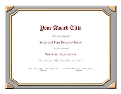 Gray Border Silver Corner Certificate Template -Two