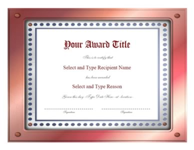 Brown And Dotted Blue Award Certificate Template-Two