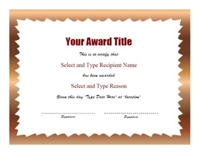 Brown Zigzag Border Certificate Template – Two