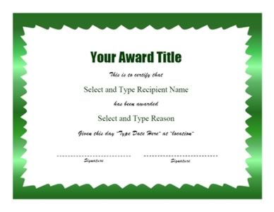 Green Zigzag Border Certificate Template – Two