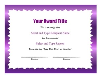 Purple Zigzag Border Certificate Template – Two | Certificate Templates