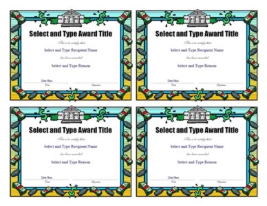 Money Border Tetra Certificate Template