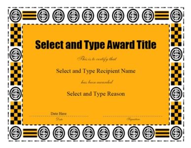 Coin Border Gold Certificates Template