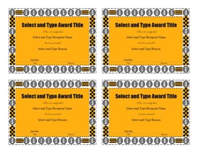 Coin Border Gold  Tetra Certificates Template