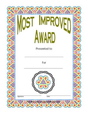 Most Improved Award - One