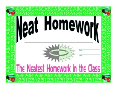 Certificate On Completion Of Neat Homework – One