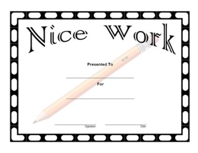 Certificate For Nice Work -Two