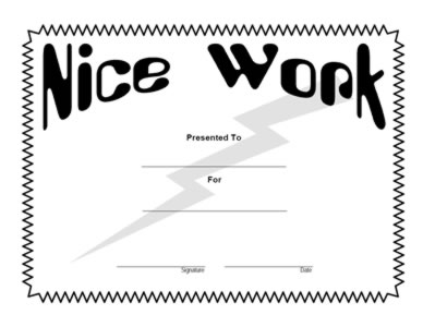 Certificate For Nice Work -Three