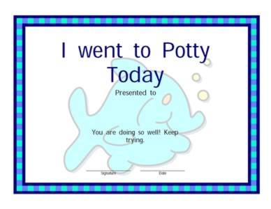 Potty Training Certificate-One