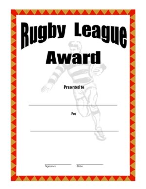 Certificate of Achievement in Rugby - Two