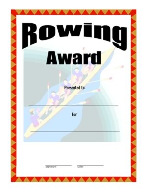 Certificate of Achievement in Rowing  - Two