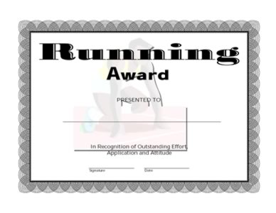 Certificate of Achievement in Running-Two