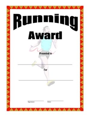 Certificate of Achievement in Running -Three