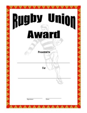 Rugby Union Award  - Two