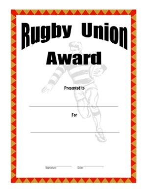 Rugby Union Award  - Two
