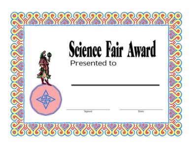 Science Fair Award-Winner Of The Science Fair-One