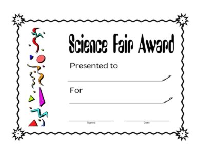 Science Fair Award-Science Fair Certificate