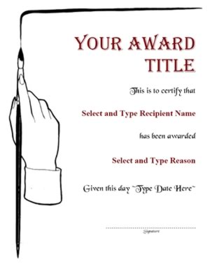 School Art Border Blank Award Template