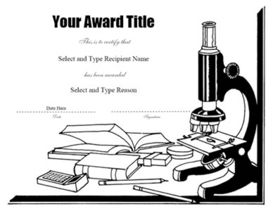 Science Apparatus Border Blank Certificate Template