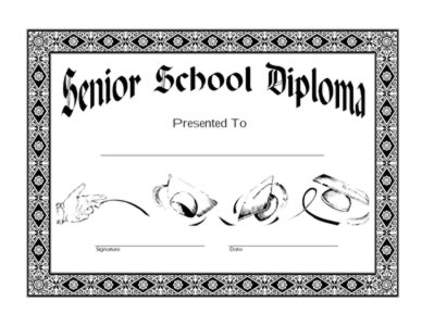 Senior School Diploma Certificate - Two